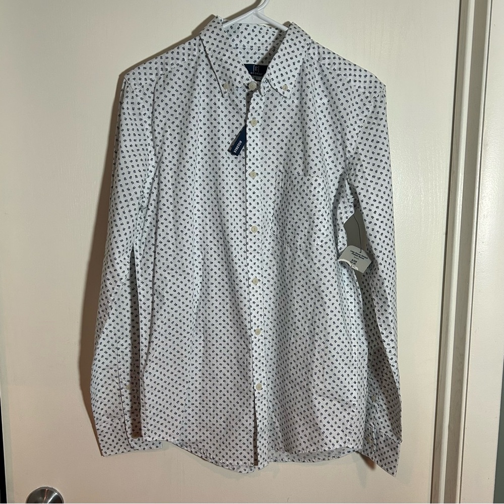 NWT George dress button‎ down long sleeve top small
